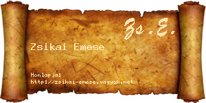Zsikai Emese névjegykártya